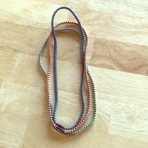 Set of 3 elastic headbands- pink, blue, green